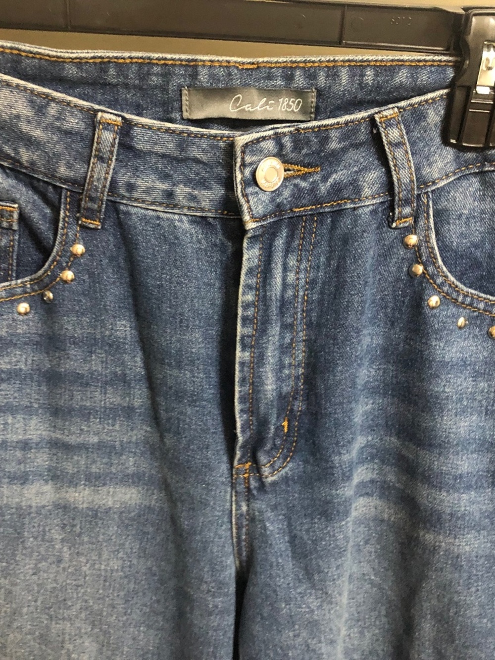Cali 1850 wide leg silver grommets embellished jeans US 11 juniors